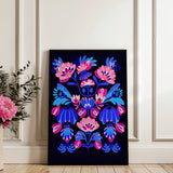 Flower tapestry black