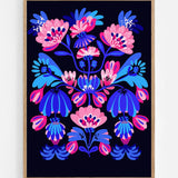 Flower tapestry black