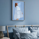 The woman with the blue stripes
