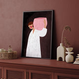 The woman with the pink basket