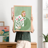 The woman with the floral vase