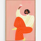 The woman with the glass of wine