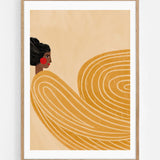 The woman with the yellow dress