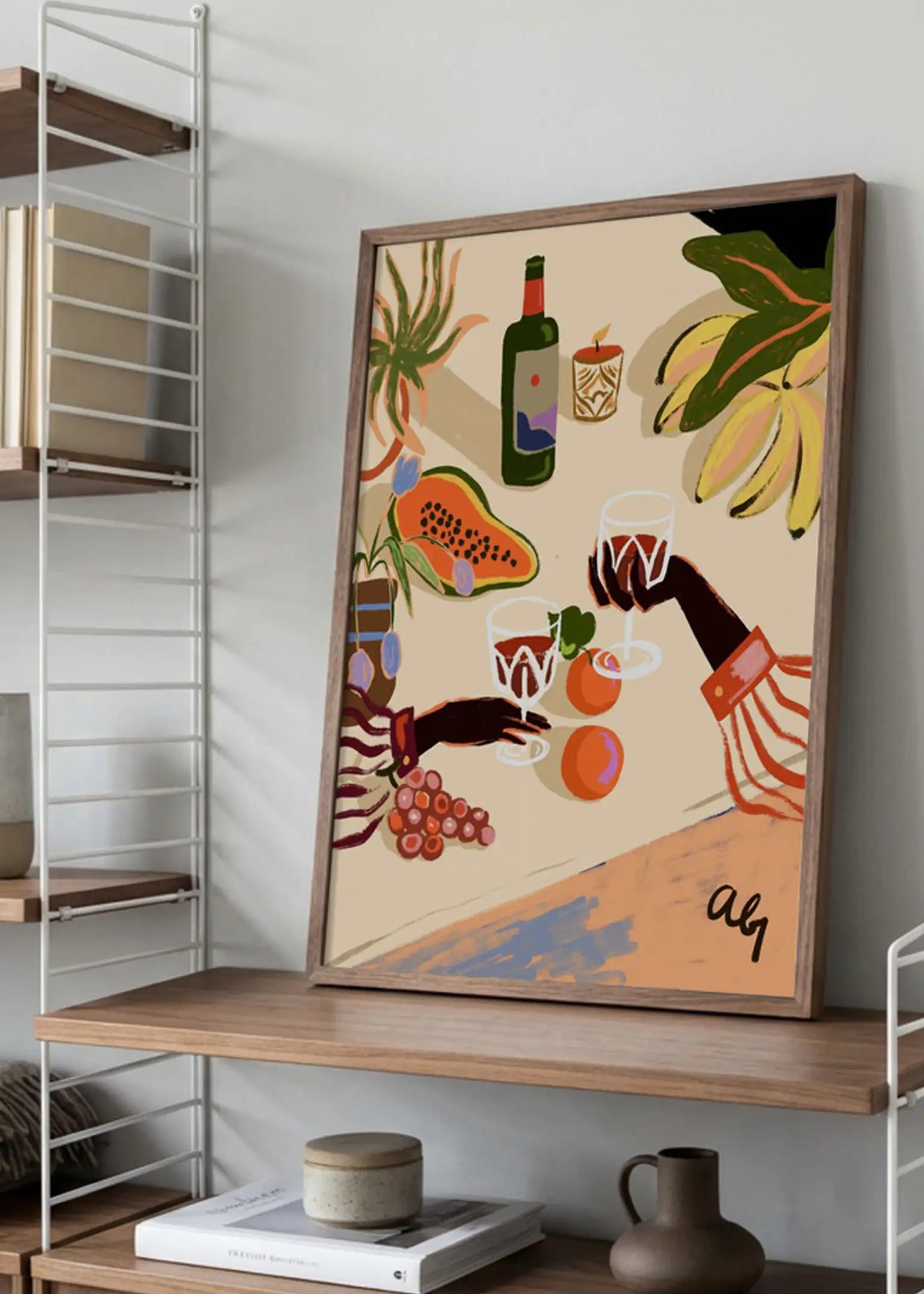 Cheers to you by Arty Guava — framed art print in interior | Decollective