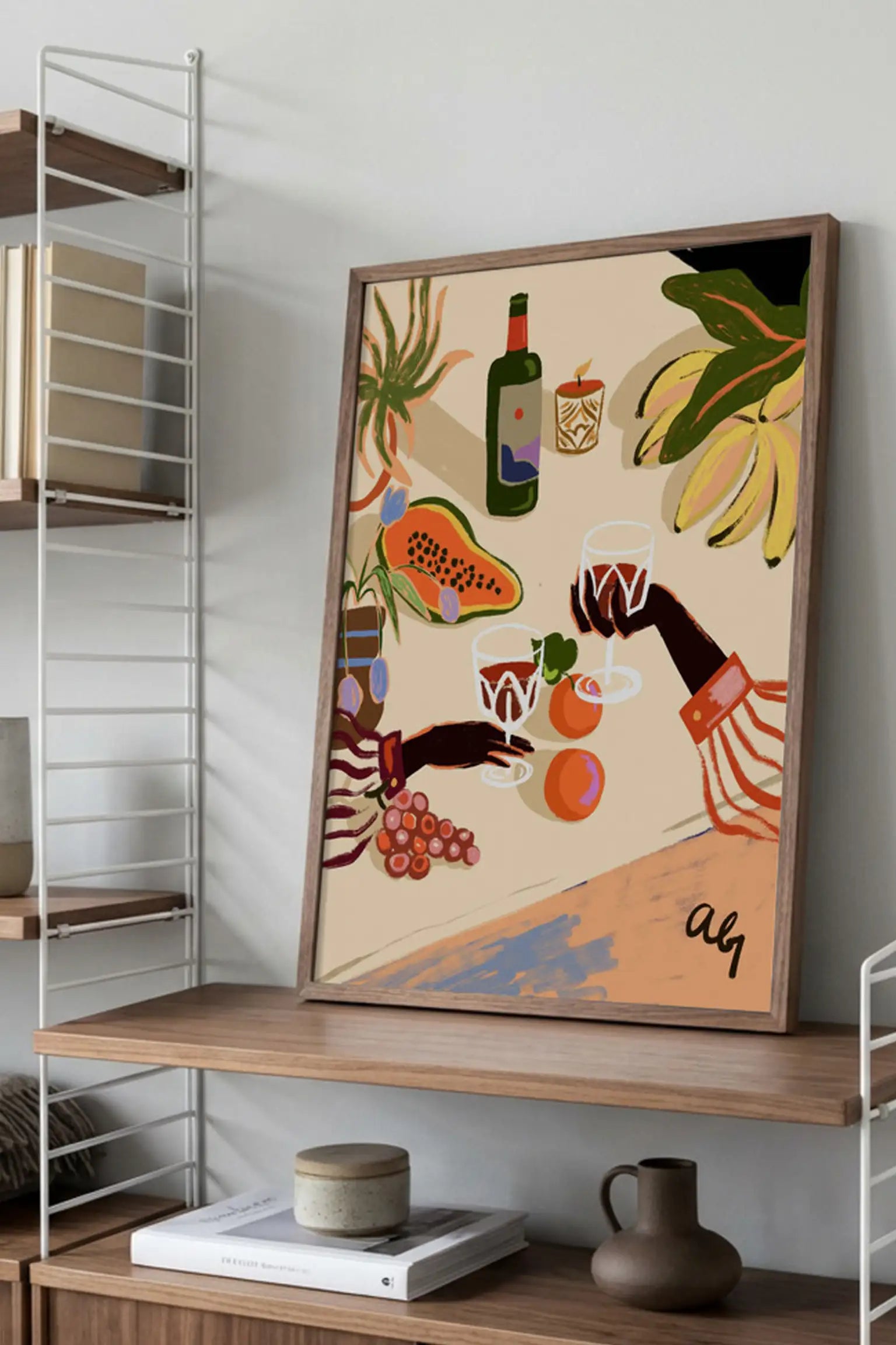 Cheers to you by Arty Guava — framed art print in interior | Decollective