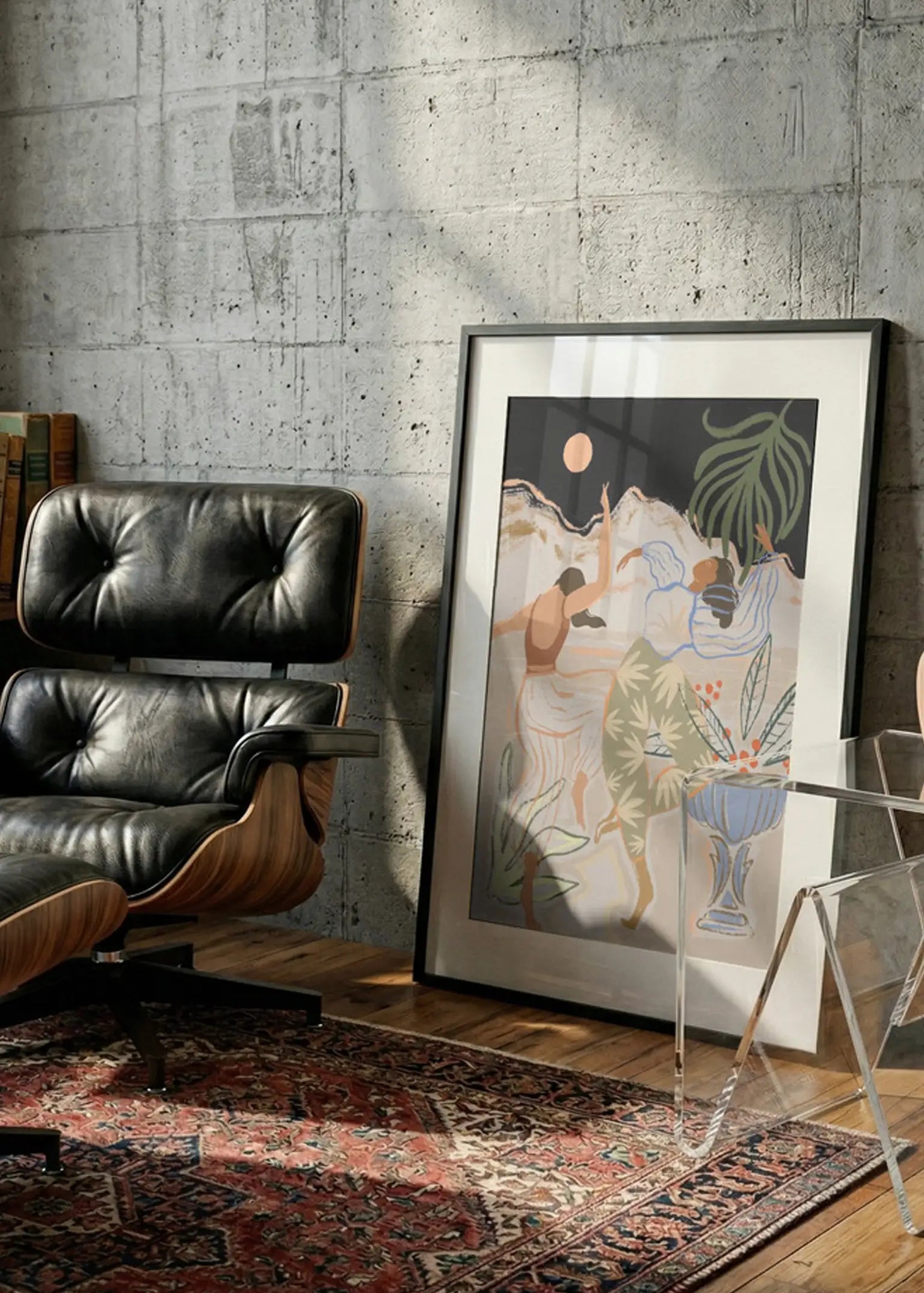 Moonlightdance by Arty Guava — framed art print in interior | Decollective