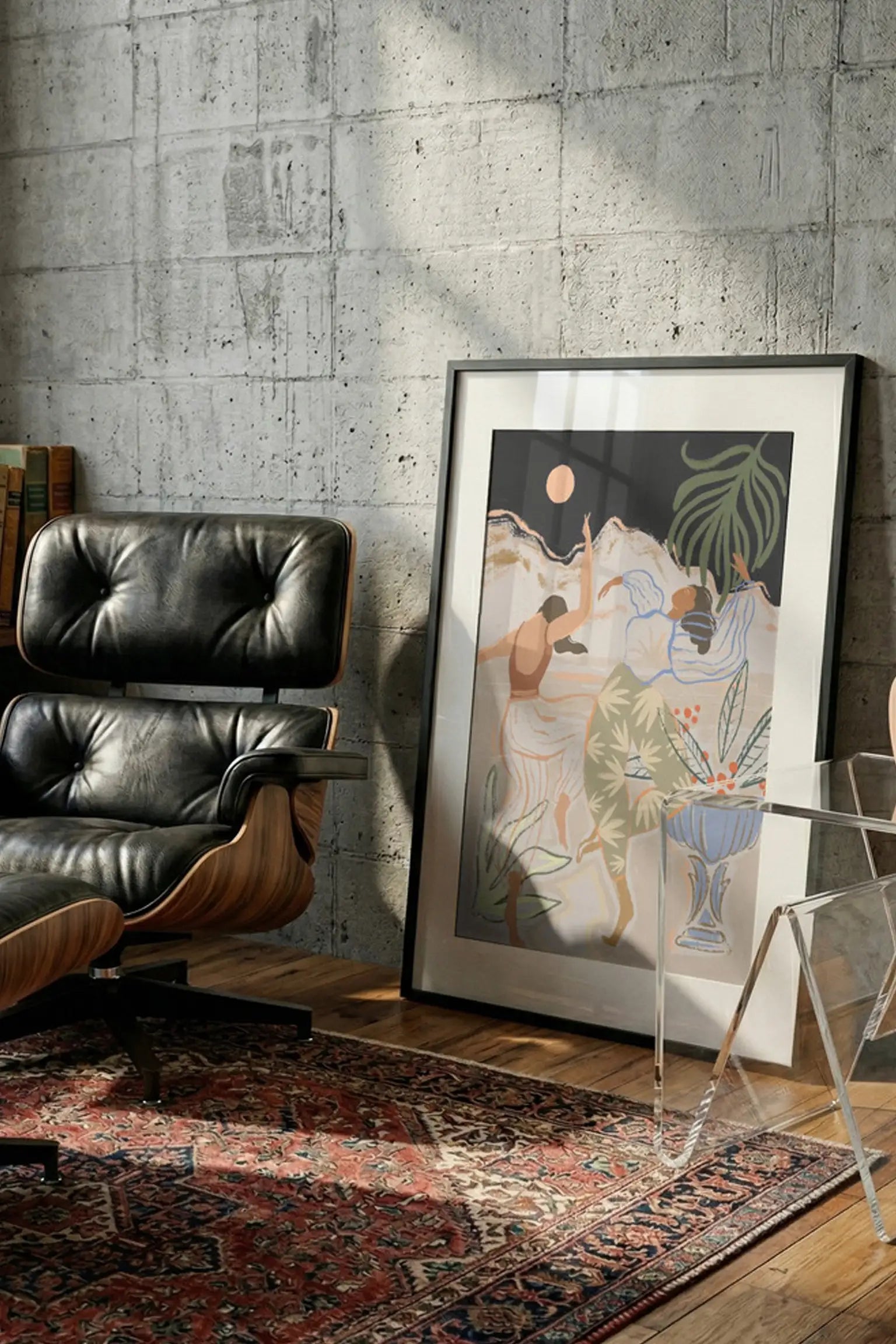 Moonlightdance by Arty Guava — framed art print in interior | Decollective