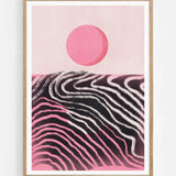 Pink Sun Abstract Horizon — Illustration art print by Little Dean | Buy wall art online | Decollective