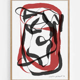 Abstract Red Black Lines