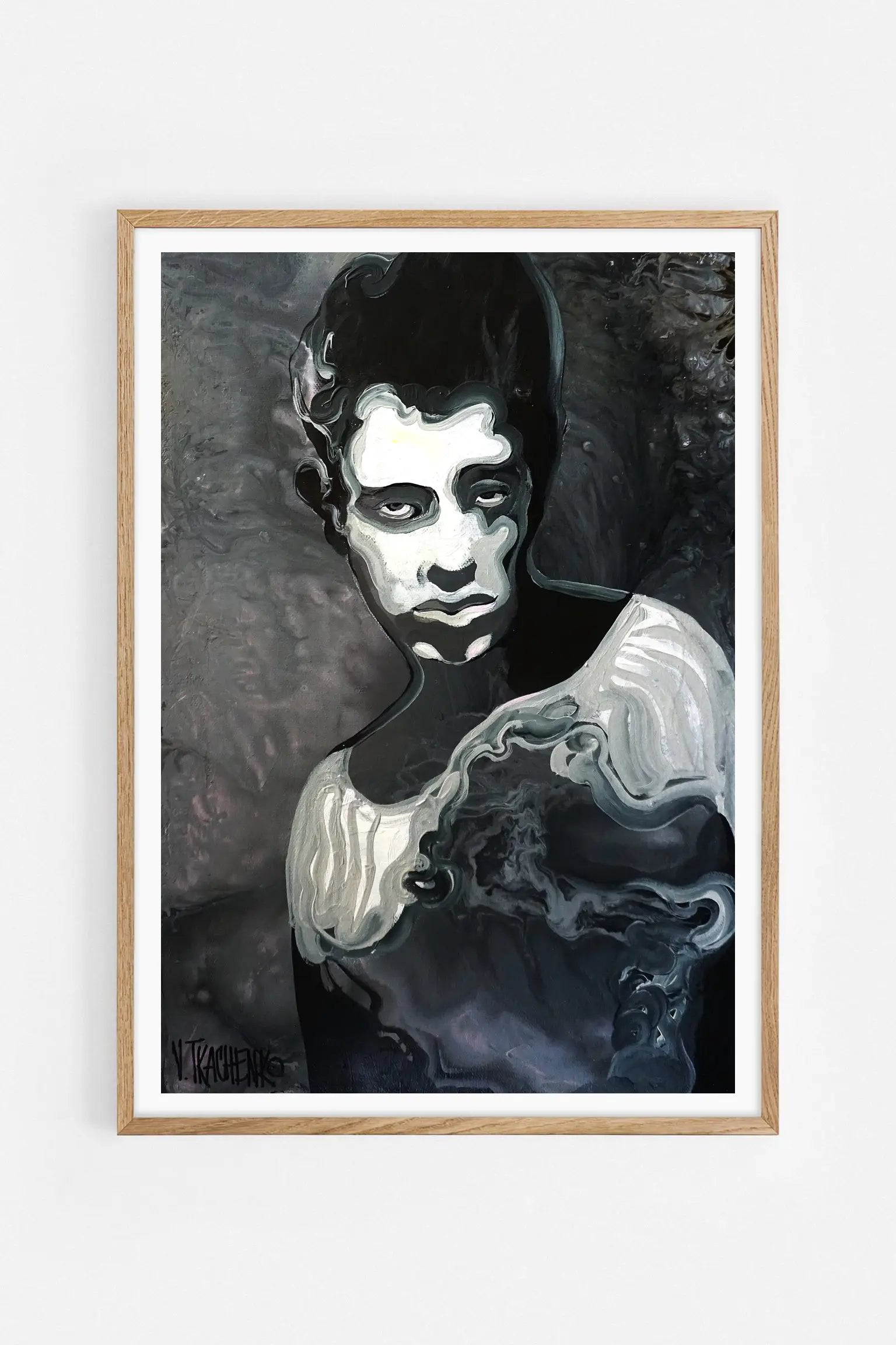 Brooding Monochrome Man — Illustration art print by Victor Tkachenko | Buy wall art online | Decollective