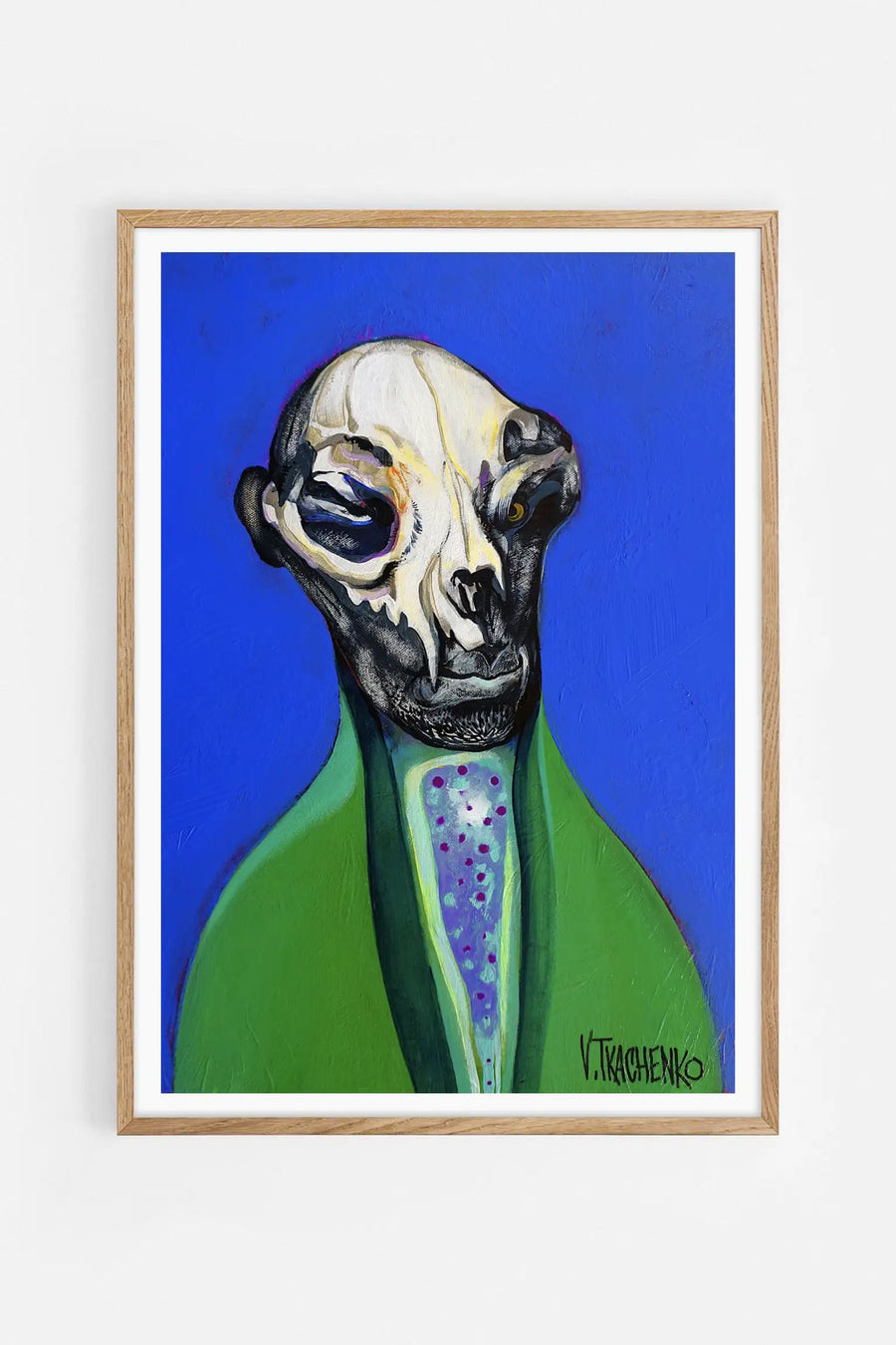 Surreal Skull Figure - Striped Reflection — Illustration art print by Victor Tkachenko | Buy wall art online | Decollective
