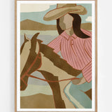 Cowgirl Mountain Ride — Illustration art print by Nikita Jariwala | Buy wall art online | Decollective