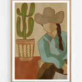 Desert Cowgirl and Cactus