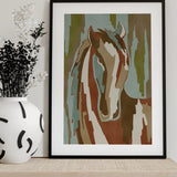 Abstract Horse Portrait by Nikita Jariwala — framed art print in interior | Decollective