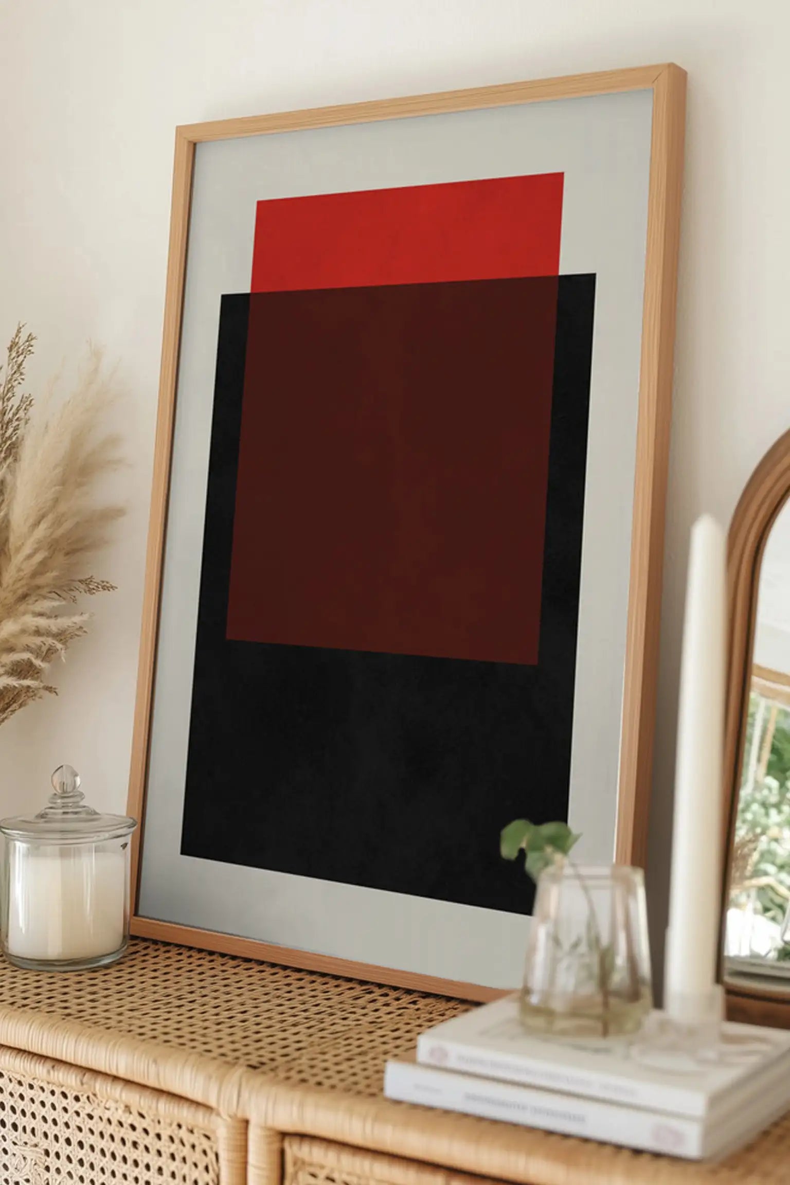Abstract Color Blocks by Vitor Costa — framed art print in interior | Decollective