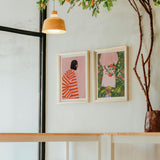 The woman with the orange stripes