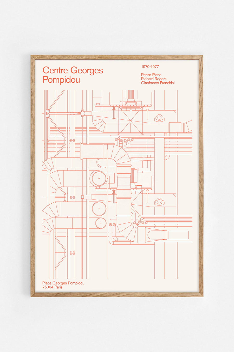 Centre Pompidou lines — Illustration art print by Florent Bodart | Buy wall art online | Decollective