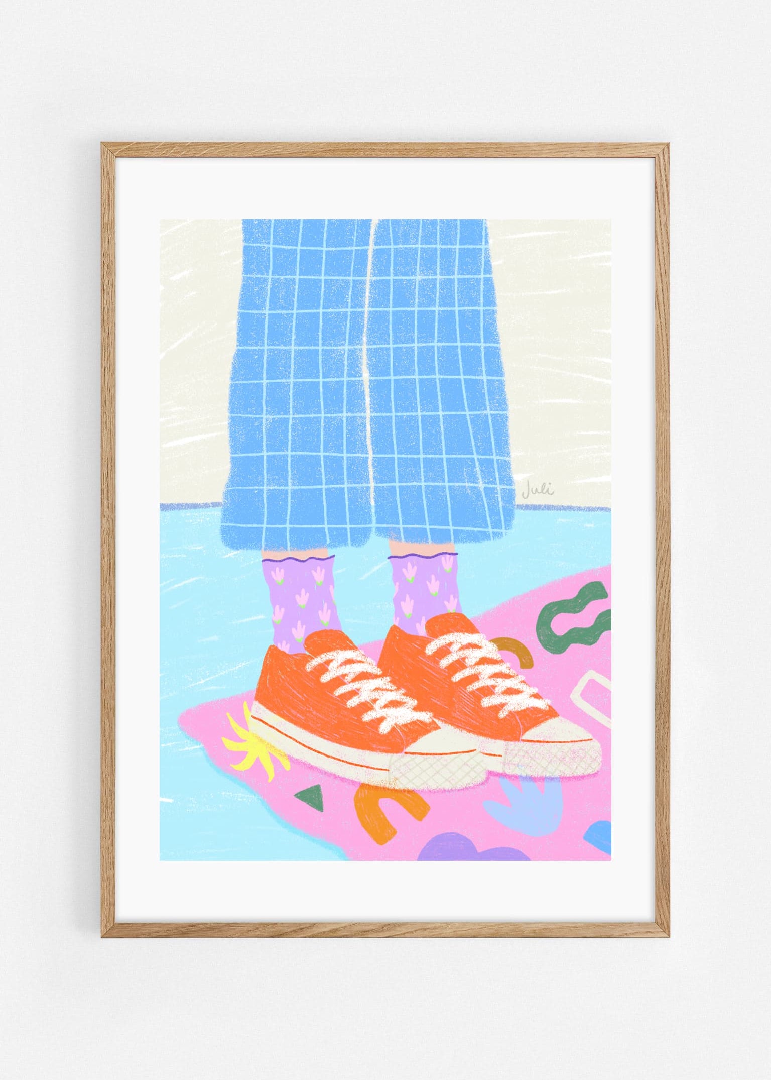 Converse y alfombra Matisse Art Print | Julieta Fama x decollective