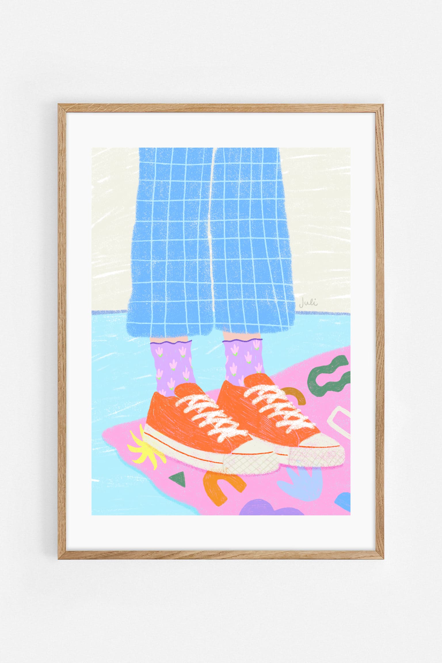 Converse y alfombra Matisse Art Print | Julieta Fama x decollective