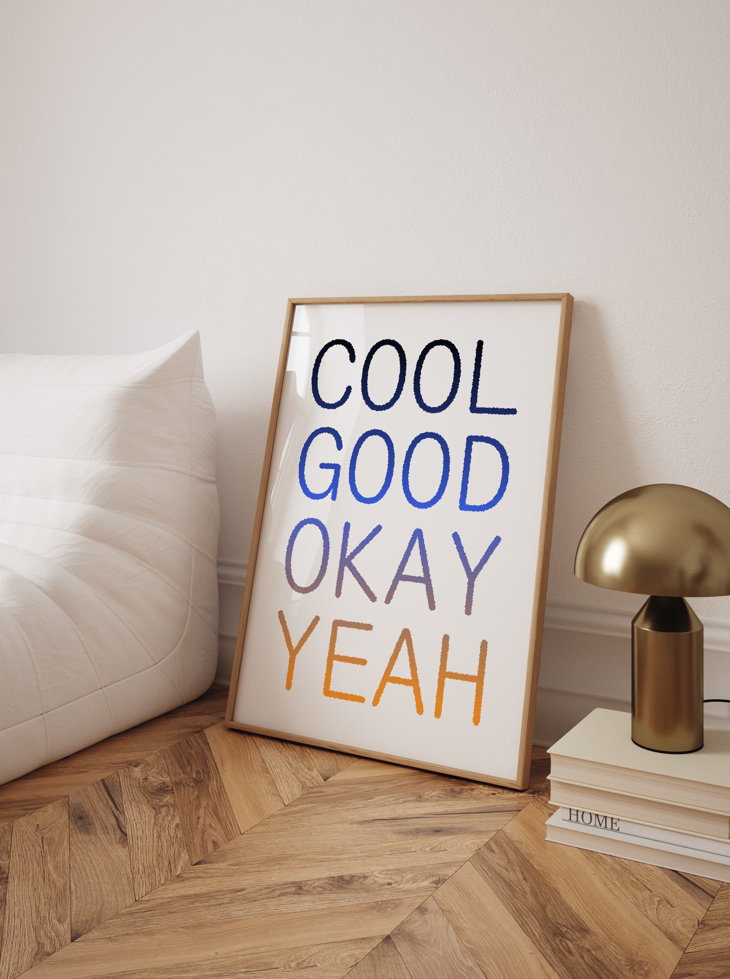 Cool, Good, Okay, Yeah Art Print | Egg Doodle x decollective