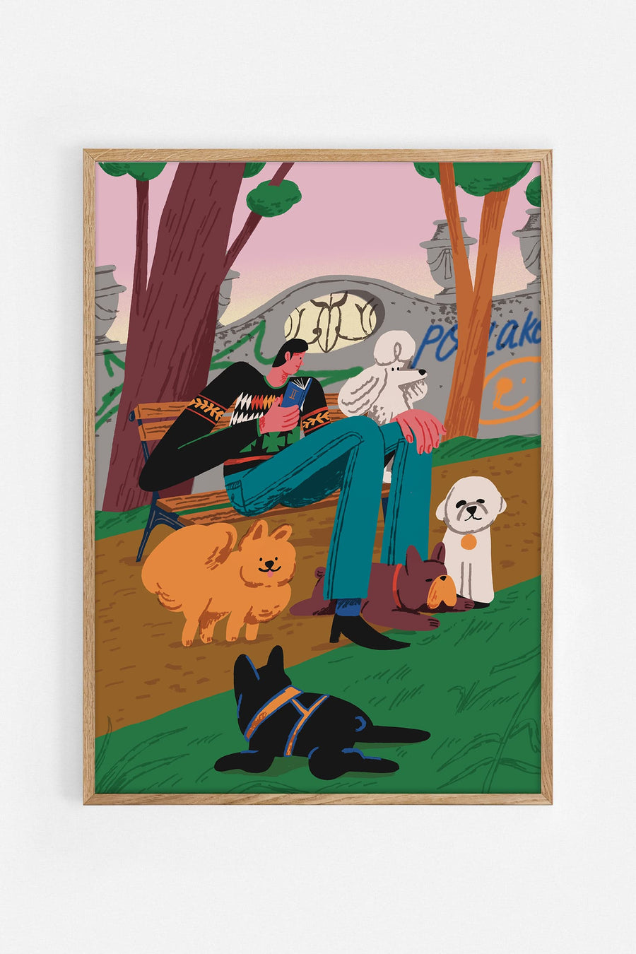 Dogs — Illustration art print by Khadia Ulumbekova | Buy wall art online | Decollective