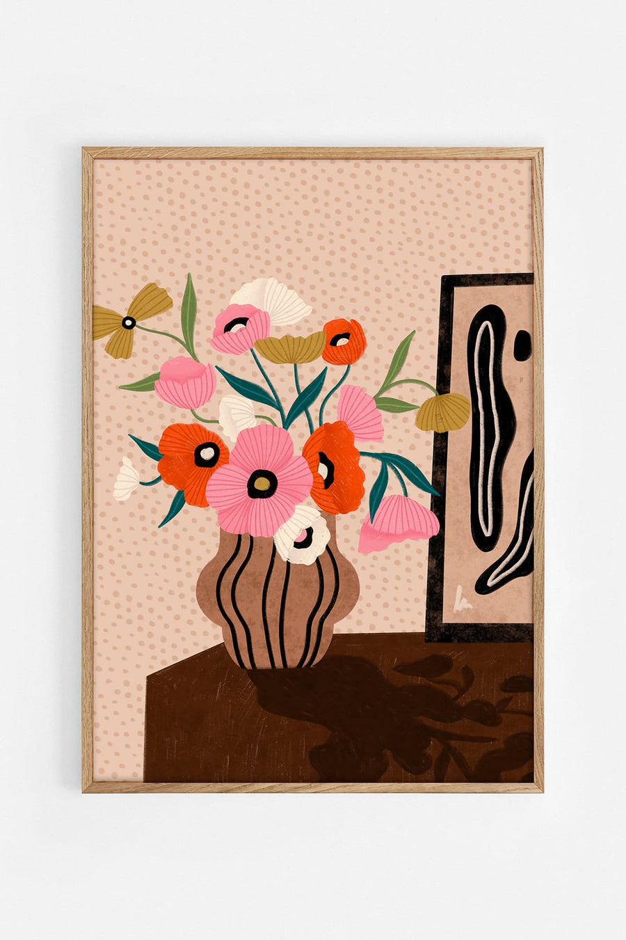 Flowers on sideboard — Illustration art print by Bea Müller | Buy wall art online | Decollective