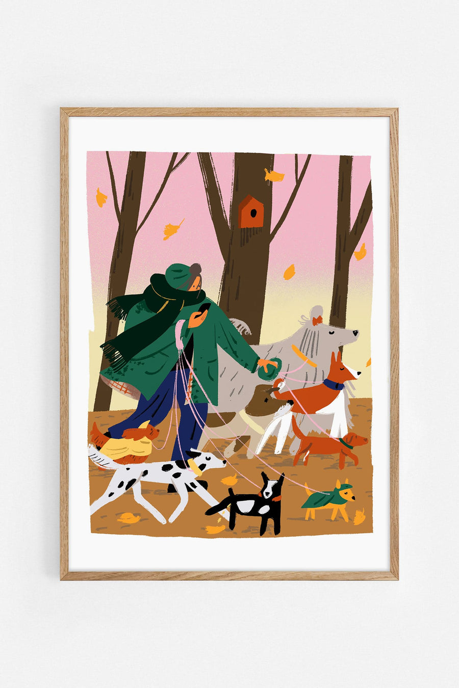 Girl dogs — Illustration art print by Khadia Ulumbekova | Buy wall art online | Decollective