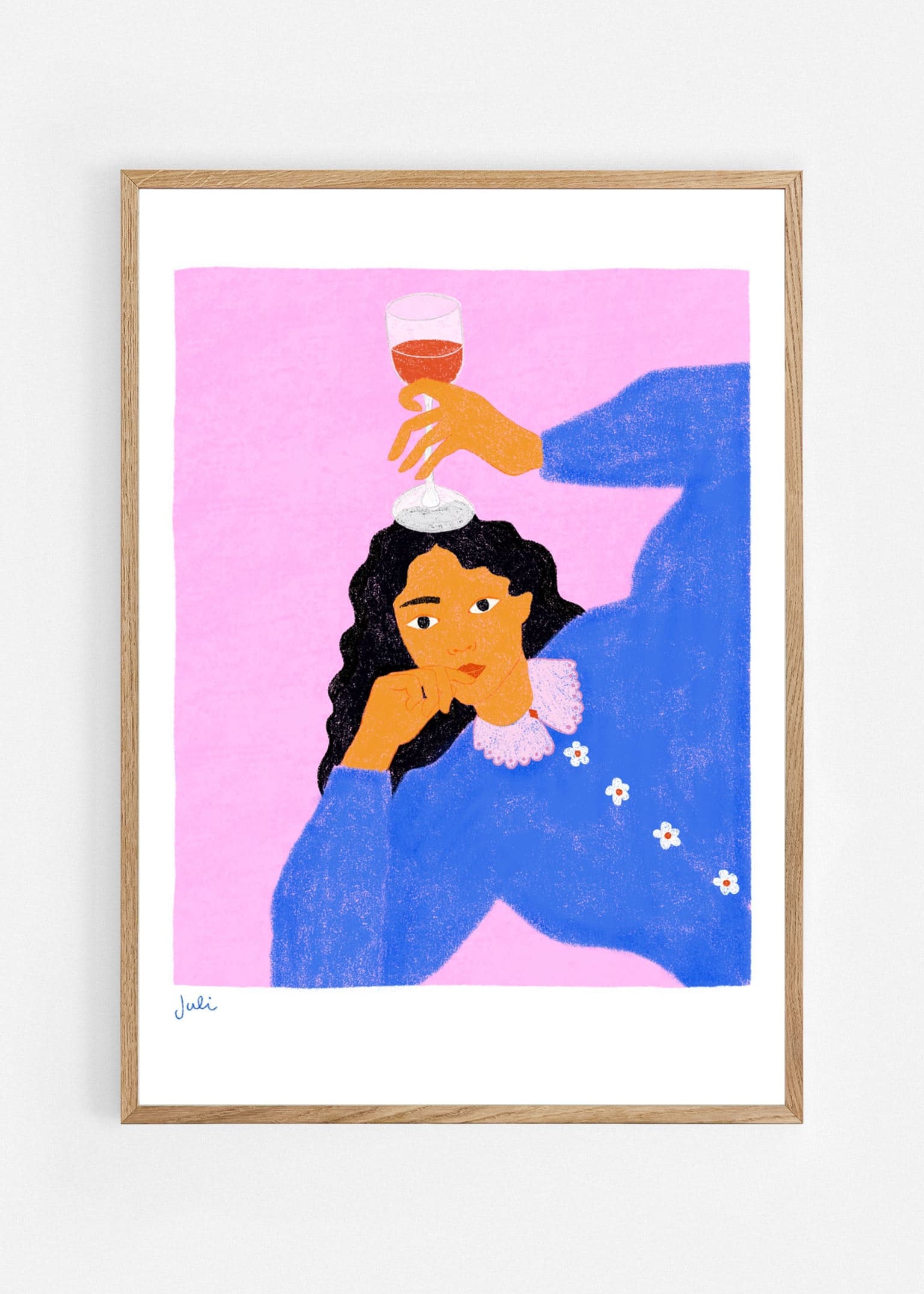 Girl in blue Art Print | Julieta Fama x decollective