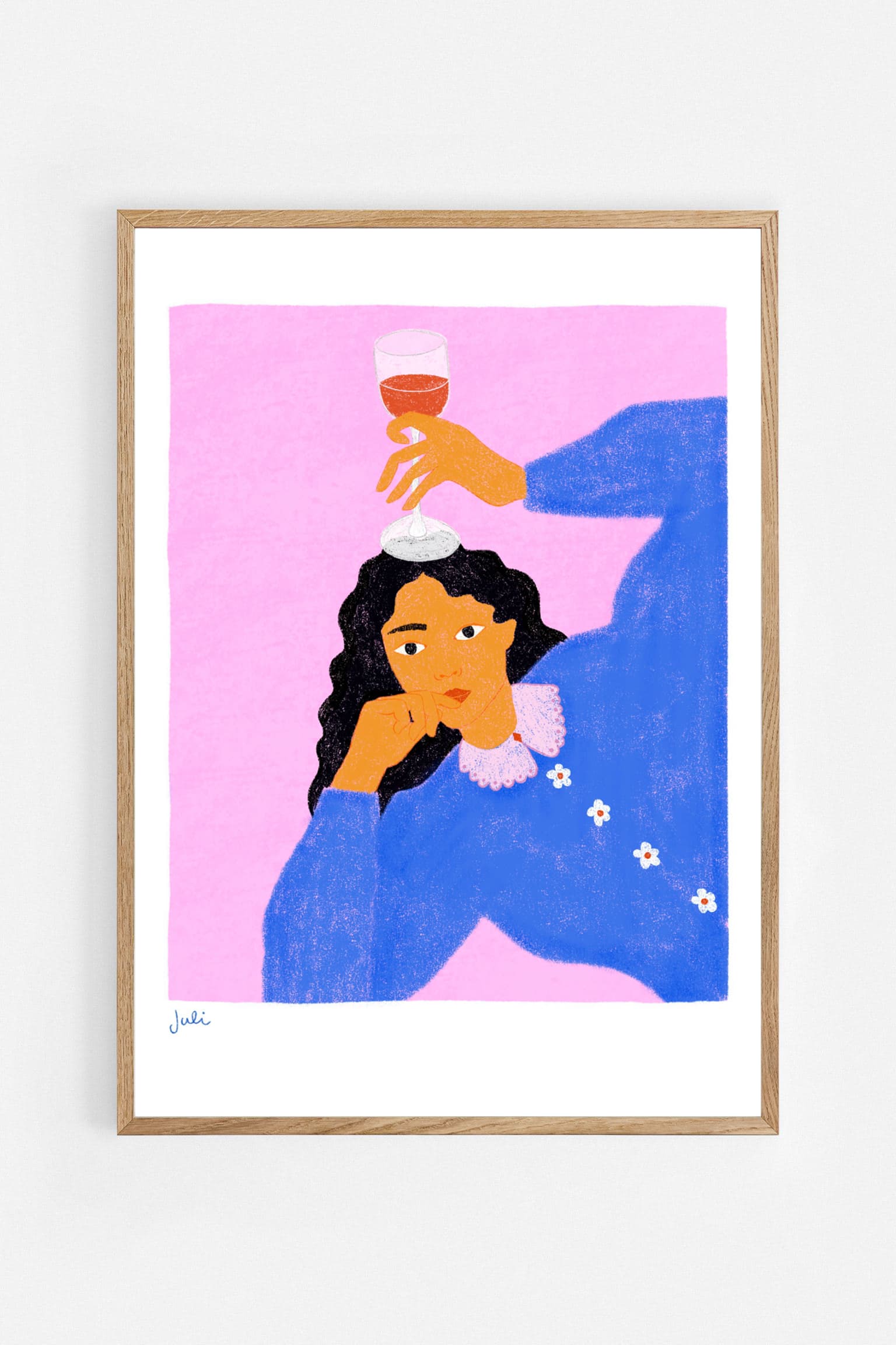 Girl in blue Art Print | Julieta Fama x decollective