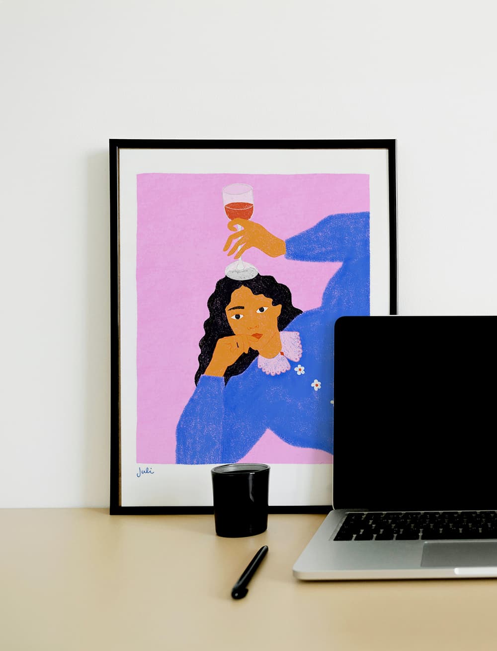 Girl in blue Art Print | Julieta Fama x decollective