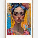 Girl with colorful hair