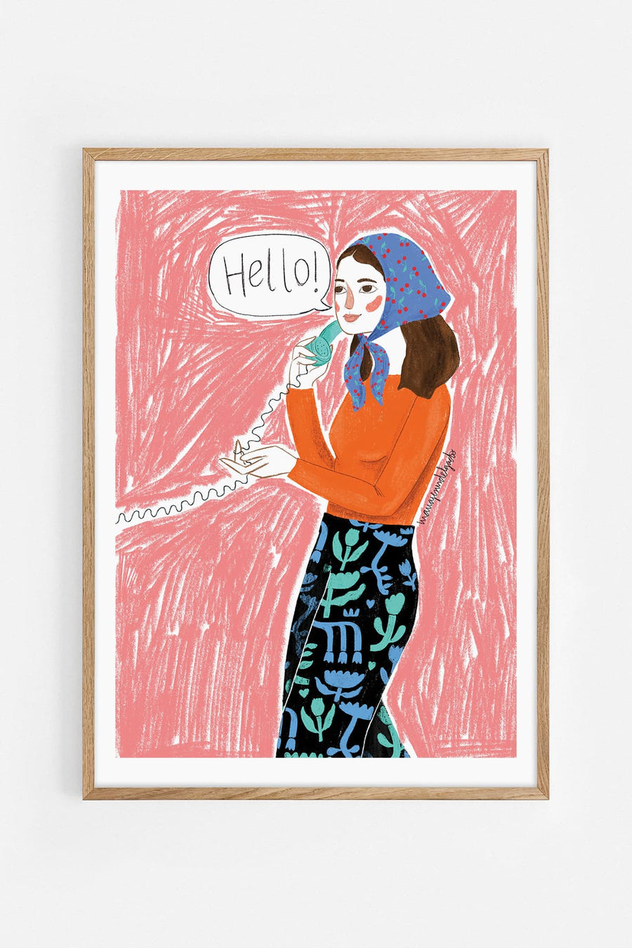 Hello pink — Illustration art print by Maria Jesús Delgado | Buy wall art online | Decollective