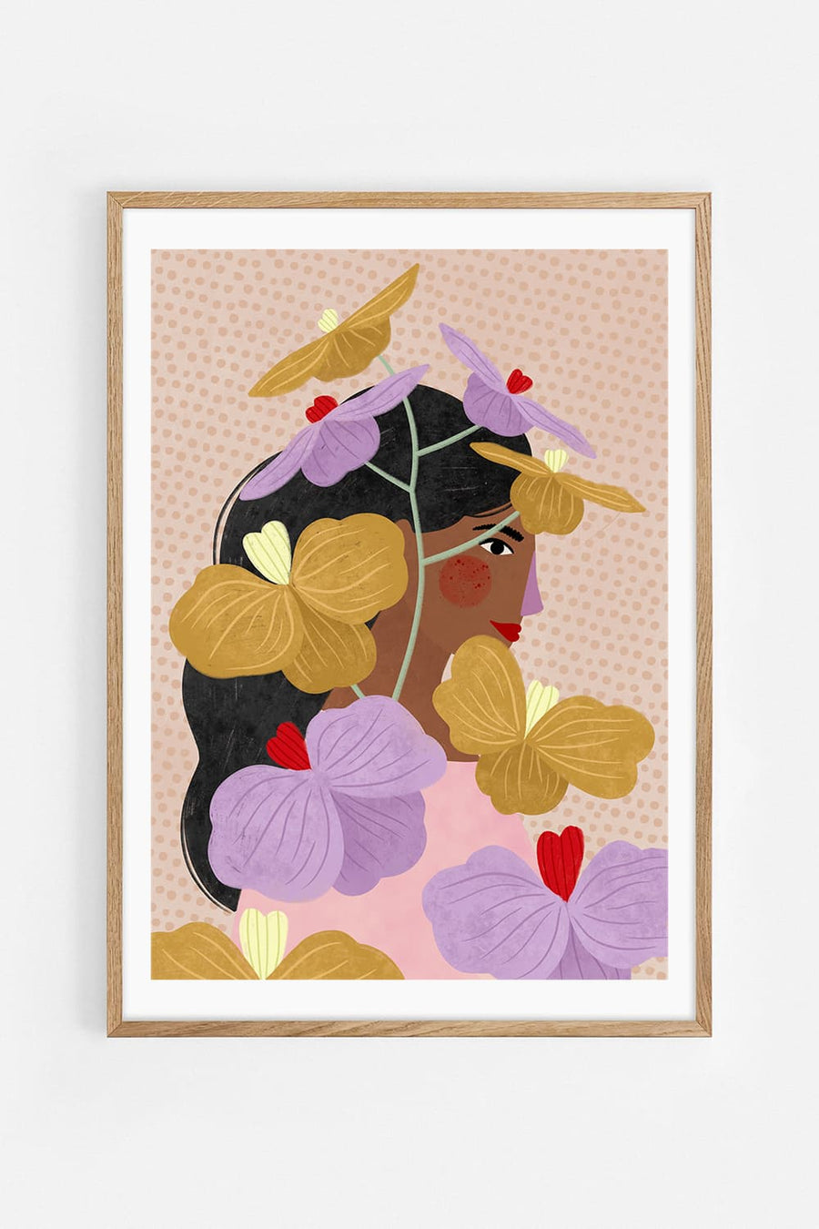 Hidden behind yellow purple flowers — Illustration art print by Bea Müller | Buy wall art online | Decollective