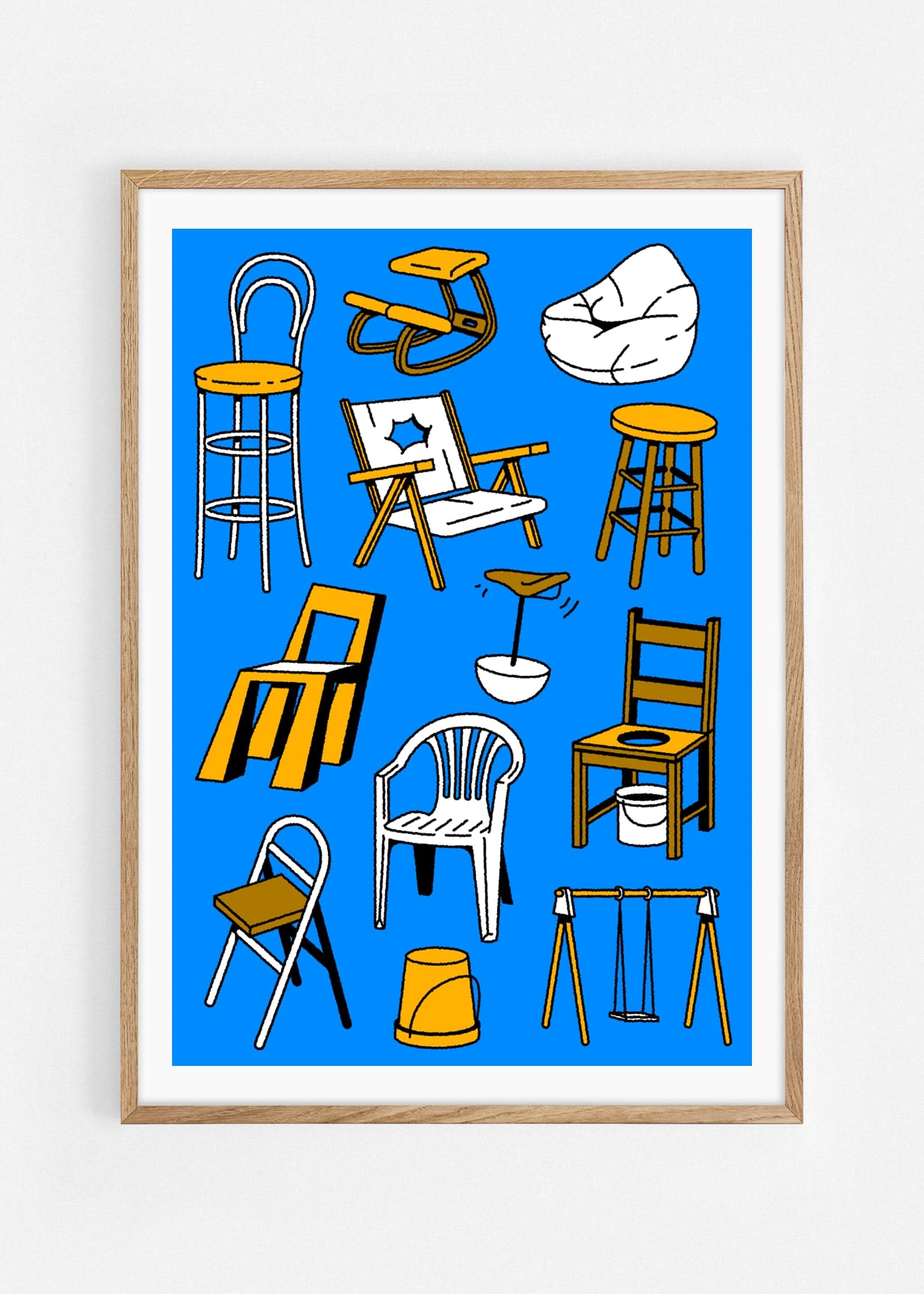 Just Chairs Art Print | Egg Doodle x decollective