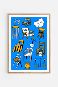 Just Chairs Art Print | Egg Doodle x decollective