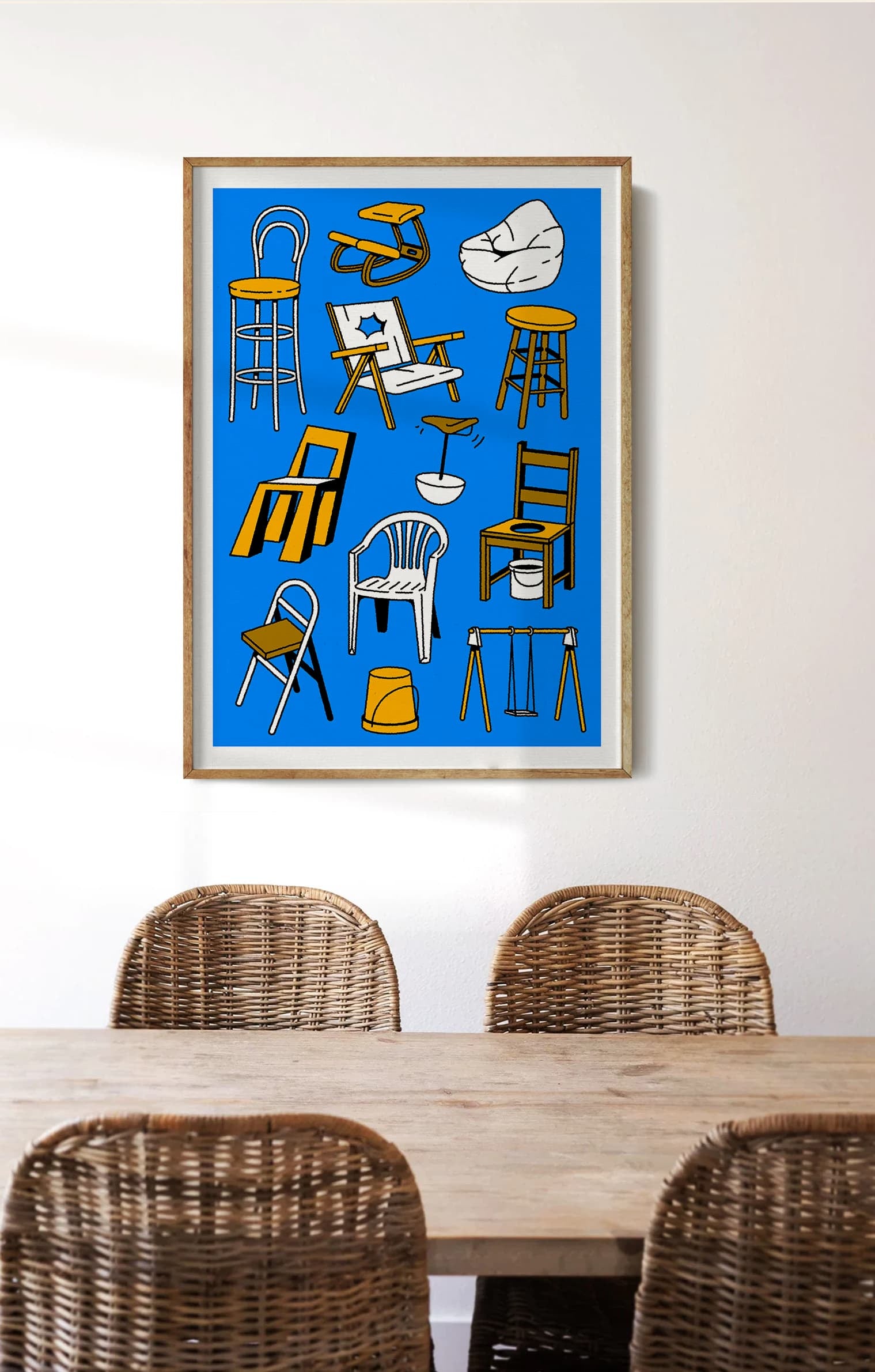 Just Chairs Art Print | Egg Doodle x decollective