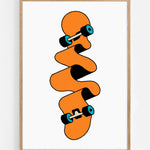 Melted Skateboard Art Print | Egg Doodle x decollective