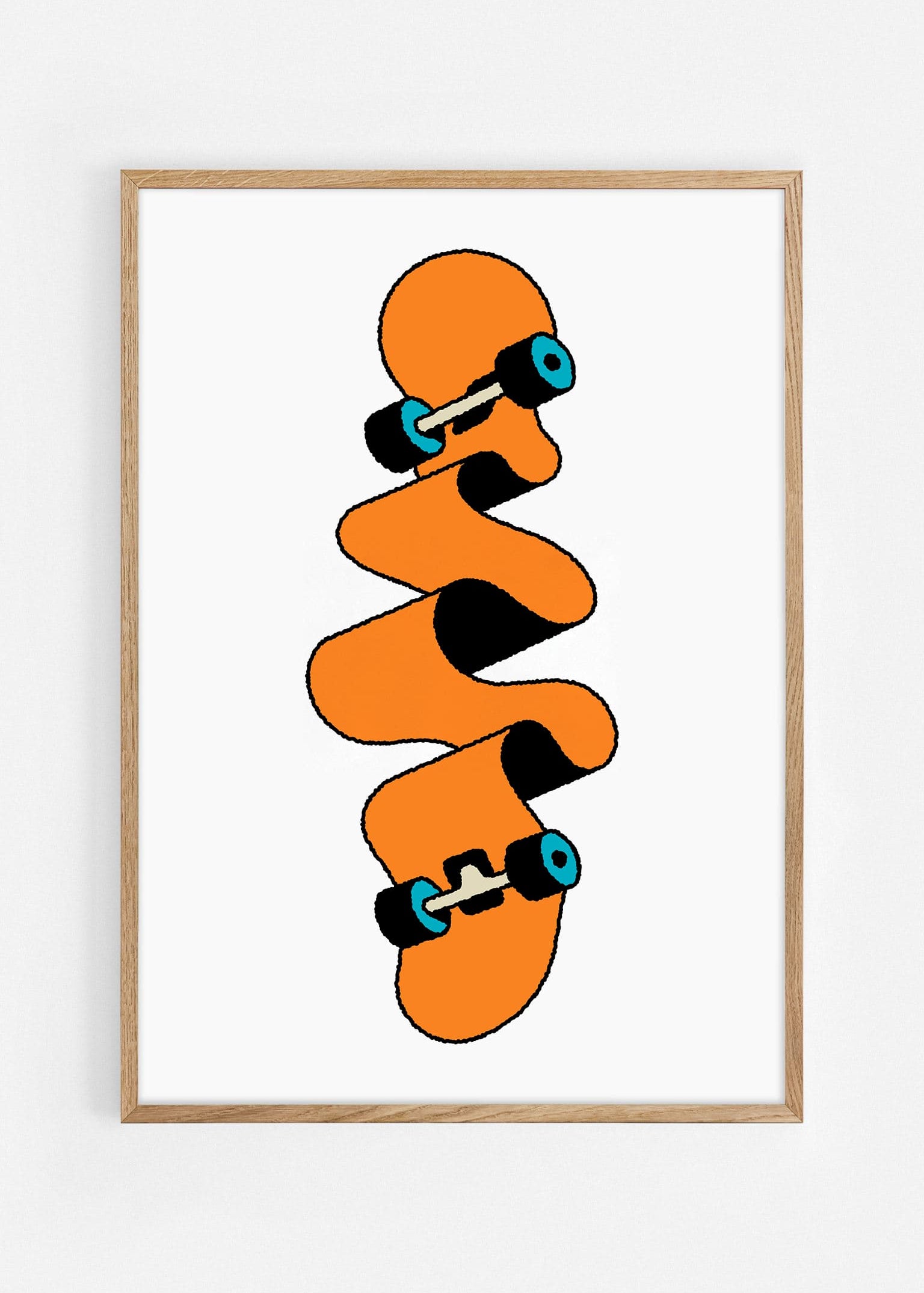 Melted Skateboard Art Print | Egg Doodle x decollective