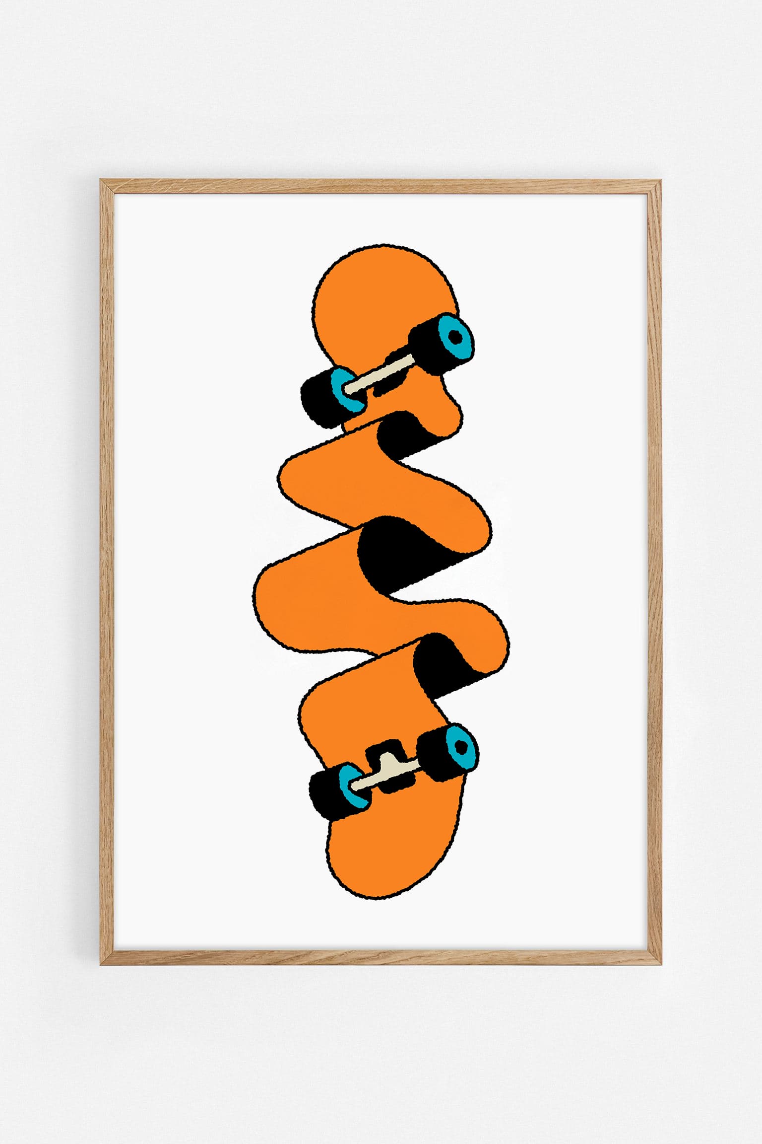 Melted Skateboard Art Print | Egg Doodle x decollective