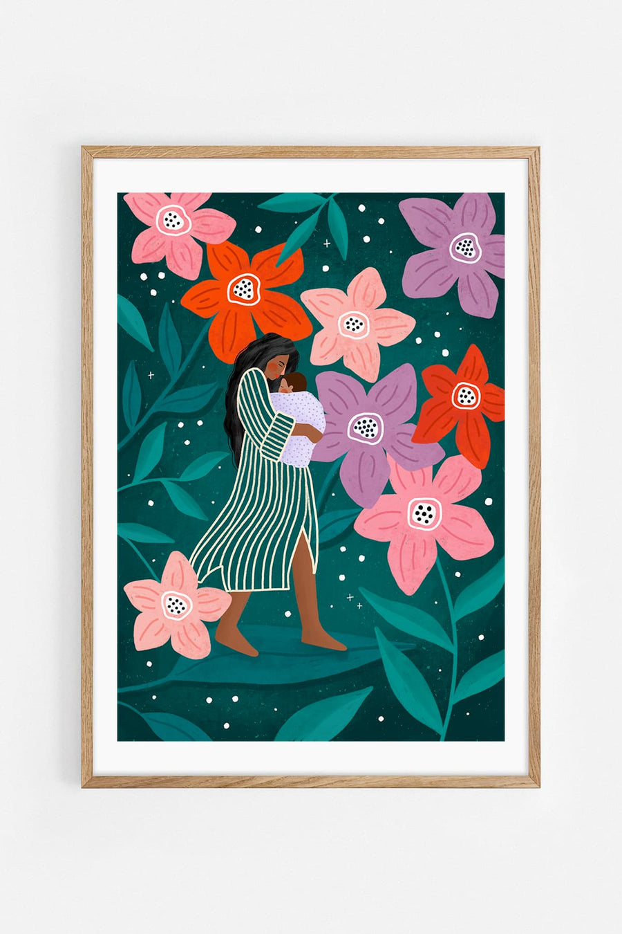 Mum and Baby in Floral Garden I — Illustration art print by Bea Müller | Buy wall art online | Decollective