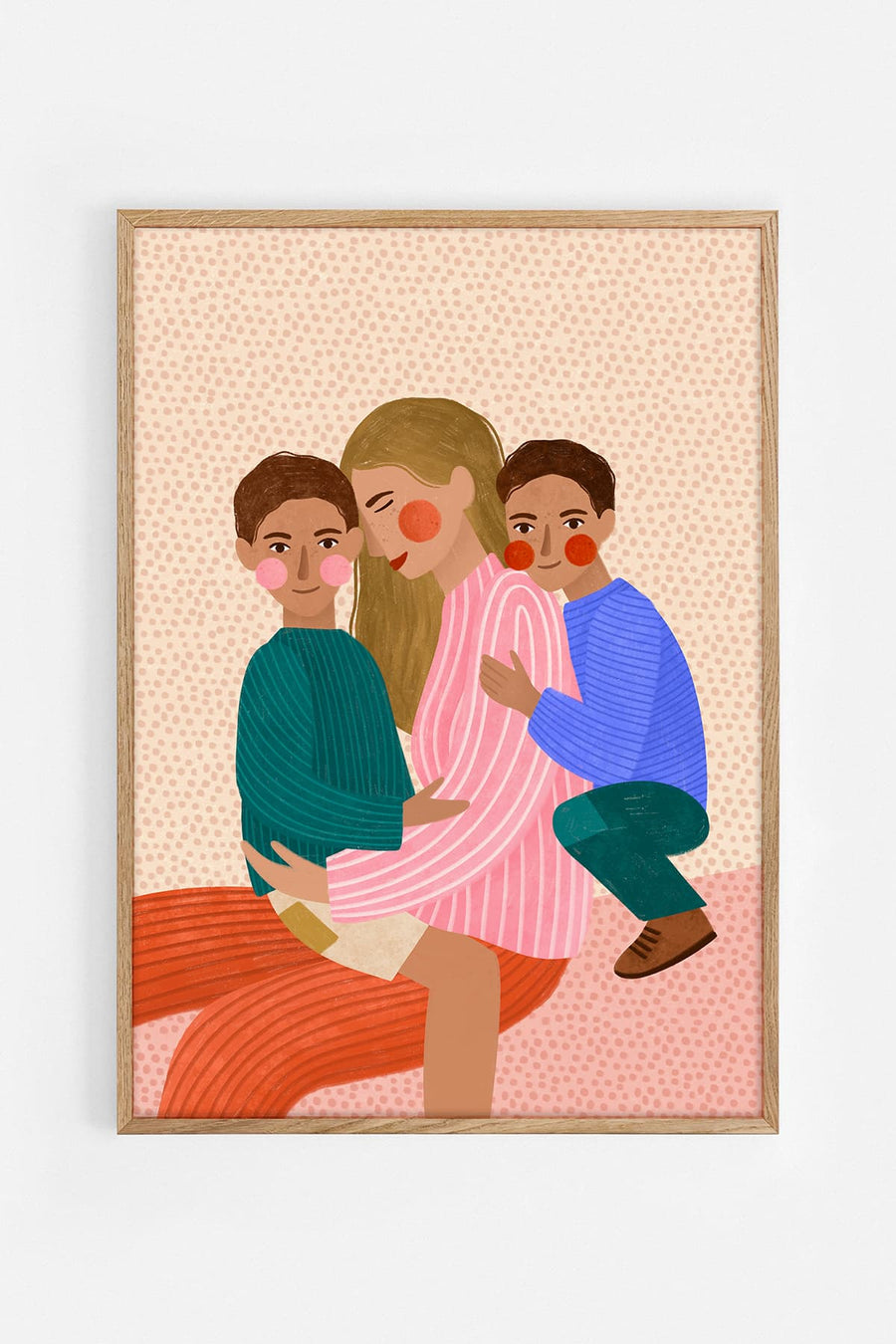 Mum and two boys — Illustration art print by Bea Müller | Buy wall art online | Decollective