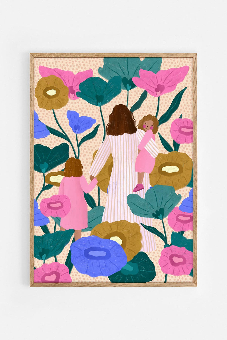 Mum with two girls — Illustration art print by Bea Müller | Buy wall art online | Decollective