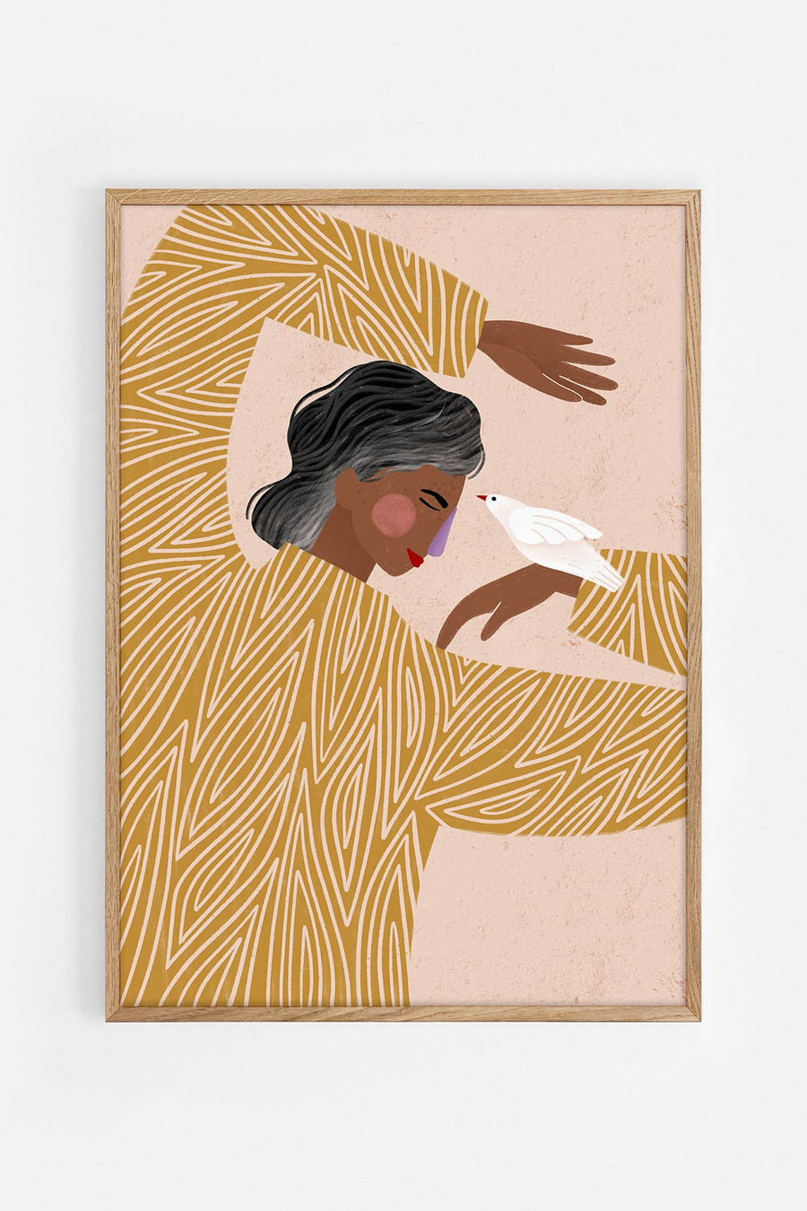 The woman with the bird — Illustration art print by Bea Müller | Buy wall art online | Decollective