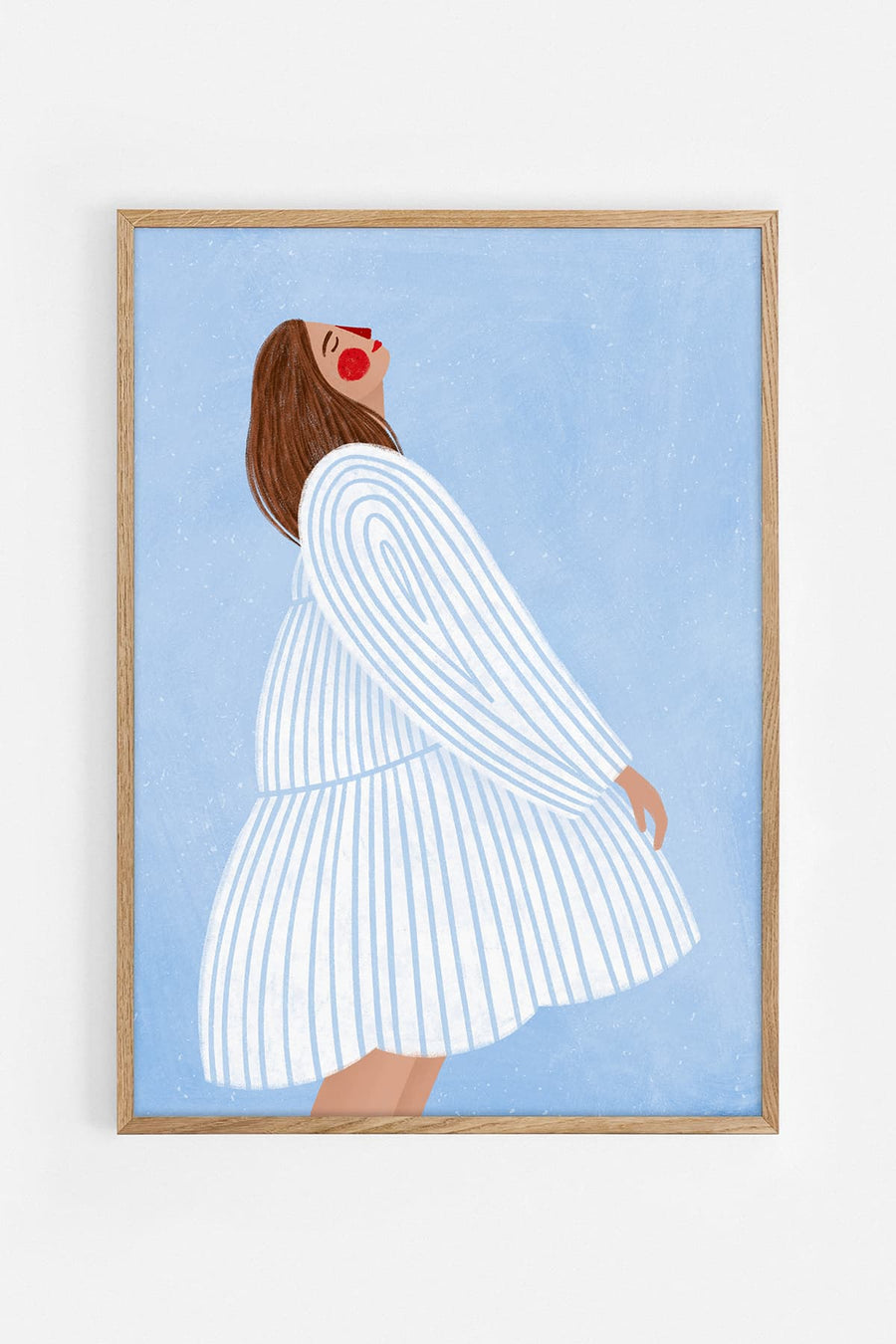 The woman with the blue stripes — Illustration art print by Bea Müller | Buy wall art online | Decollective