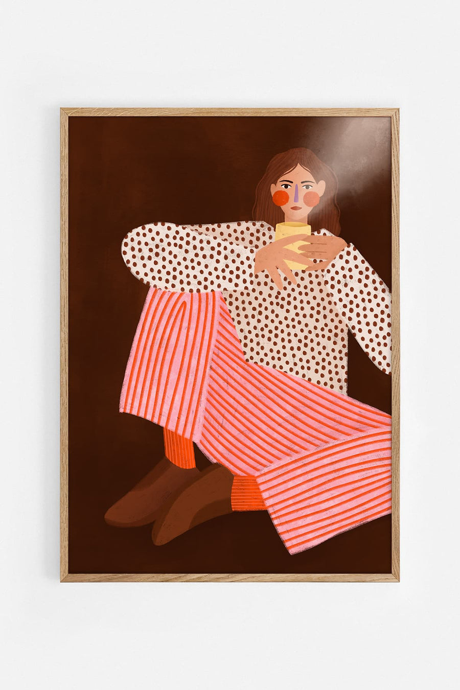 The woman with the cup of tea — Illustration art print by Bea Müller | Buy wall art online | Decollective