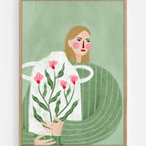 The woman with the floral vase