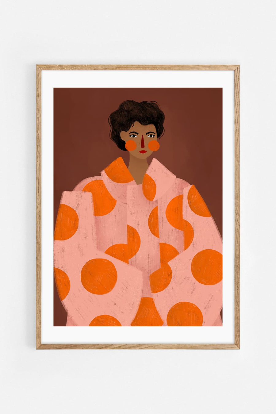 The woman with the orange dots — Illustration art print by Bea Müller | Buy wall art online | Decollective