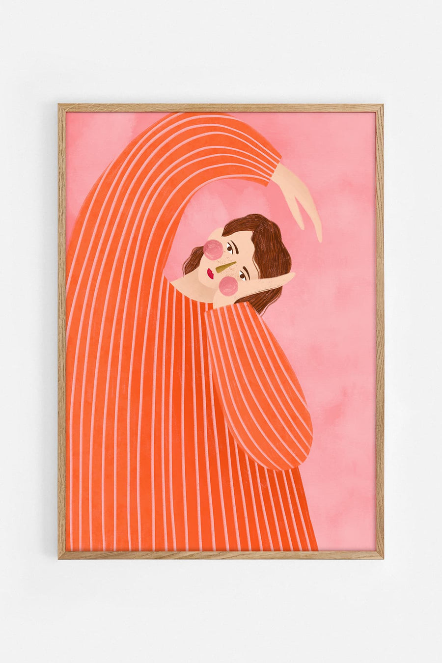 The woman with the orange dress — Illustration art print by Bea Müller | Buy wall art online | Decollective