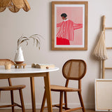 The woman with the red skirt