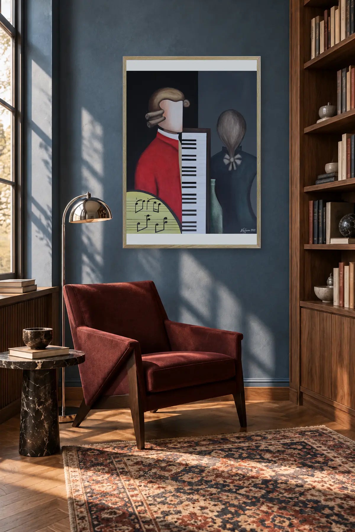 Abstract Composer and Piano by Alexander Trifonov — framed art in interior setting 2
